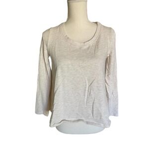 Everleigh Womens Round Neck Lace Up Sweatshirt Long Sleeve Size XS Cream